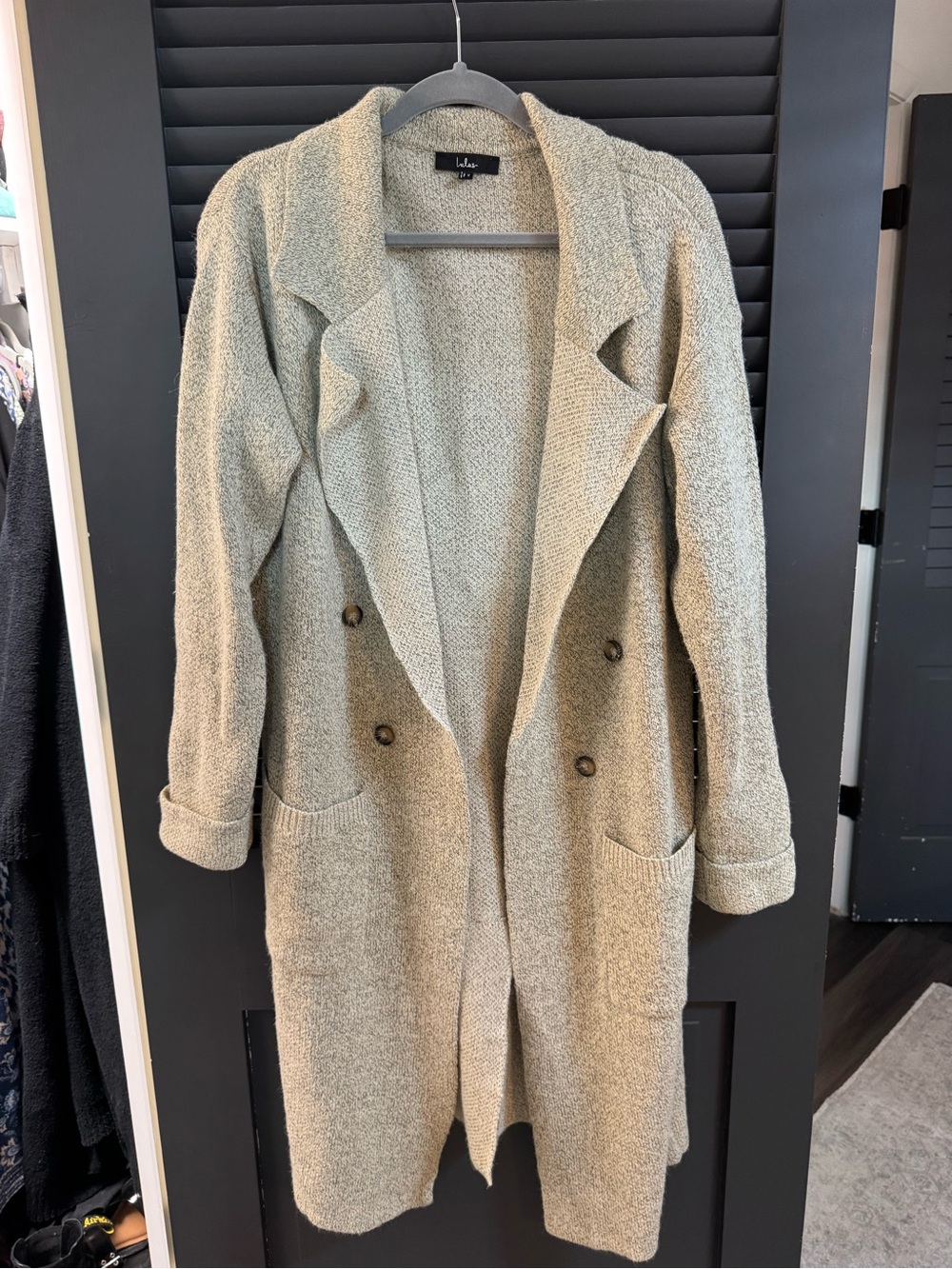 Lulu's Light Gray Bouclé Long Open-Front Trench Coat